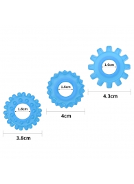 Набор из 3 голубых, светящихся в темноте эрекционных колец Lumino Play - Lovetoy - в Старом Осколе купить с доставкой