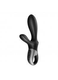 Черный анальный вибратор Heat Climax+ с функцией нагрева - 20,6 см. - Satisfyer - в Старом Осколе купить с доставкой