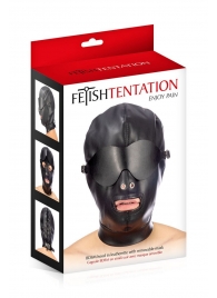 Маска-шлем с отверстием для рта и съемными шорами - Fetish Tentation - купить с доставкой в Старом Осколе