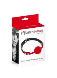 Красный кляп-шарик на черных ремешках - Fetish Tentation - купить с доставкой в Старом Осколе