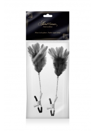 Зажимы для сосков с черными перьями Sweet Caress Feather Nipple Clumps - Sweet Caress - купить с доставкой в Старом Осколе