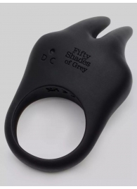 Черное эрекционное виброкольцо Sensation Rechargeable Vibrating Rabbit Love Ring - Fifty Shades of Grey - в Старом Осколе купить с доставкой