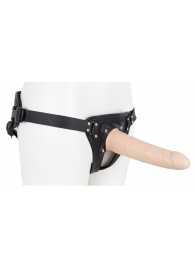 Пустотелый страпон Harness CLASSIC с бандажом - 19,5 см. - LOVETOY (А-Полимер) - купить с доставкой в Старом Осколе