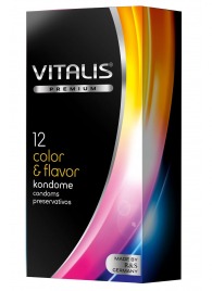 Цветные ароматизированные презервативы VITALIS PREMIUM color   flavor - 12 шт. - Vitalis - купить с доставкой в Старом Осколе