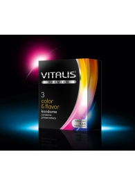 Цветные ароматизированные презервативы VITALIS PREMIUM color   flavor - 3 шт. - Vitalis - купить с доставкой в Старом Осколе