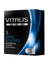 Презервативы VITALIS PREMIUM delay   cooling с охлаждающим эффектом - 3 шт. - Vitalis - купить с доставкой в Старом Осколе