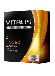 Ребристые презервативы VITALIS PREMIUM ribbed - 3 шт. - Vitalis - купить с доставкой в Старом Осколе