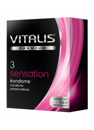 Презервативы с пупырышками и кольцами VITALIS PREMIUM sensation - 3 шт. - Vitalis - купить с доставкой в Старом Осколе
