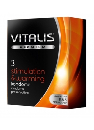 Презервативы VITALIS PREMIUM stimulation   warming с согревающим эффектом - 3 шт. - Vitalis - купить с доставкой в Старом Осколе