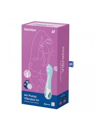 Голубой вибромассажер Air Pump Vibrator 5+ - 21 см. - Satisfyer