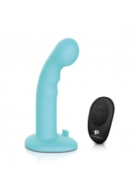 Голубая изогнутая насадка 6in Remote Control Ripple P-Spot G-Spot на черных трусиках - 16 см. - Pegasus - купить с доставкой в Старом Осколе