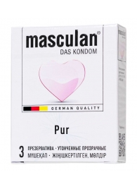 Супертонкие презервативы Masculan Pur - 3 шт. - Masculan - купить с доставкой в Старом Осколе