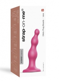 Розовая насадка Strap-On-Me Dildo Plug Beads size S - Strap-on-me - купить с доставкой в Старом Осколе