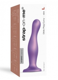 Фиолетовая насадка Strap-On-Me Dildo Plug Curvy size L - Strap-on-me - купить с доставкой в Старом Осколе