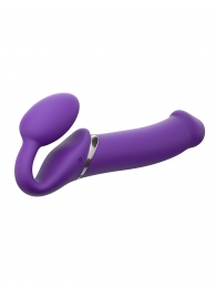 Фиолетовый безремневой вибрострапон Silicone Bendable Strap-On - size XL - Strap-on-me - купить с доставкой в Старом Осколе