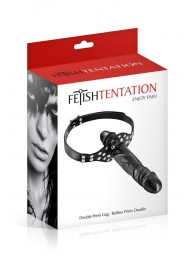 Черный кляп-фаллоимитатор Double Penis Gag - Fetish Tentation - купить с доставкой в Старом Осколе