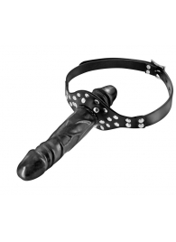 Черный кляп-фаллоимитатор Double Penis Gag - Fetish Tentation - купить с доставкой в Старом Осколе