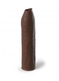 Коричневая насадка-удлинитель Uncut Silicone Penis Enhancer - 17,8 см. - Pipedream - в Старом Осколе купить с доставкой