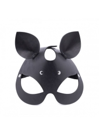 Черная кожаная маска  Кошка  с маленькими ушками - Crazy Handmade - купить с доставкой в Старом Осколе