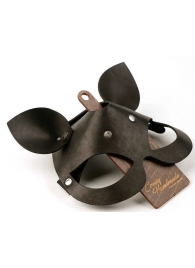 Черная кожаная маска  Кошка  с маленькими ушками - Crazy Handmade - купить с доставкой в Старом Осколе