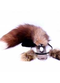 Игровой комплект: серебристая анальная пробка с пушистым хвостом и ободок-ушки - Crazy Handmade - купить с доставкой в Старом Осколе