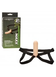 Телесный фаллопротез из силикона Extension with Harness - 15,75 см. - California Exotic Novelties - купить с доставкой в Старом Осколе