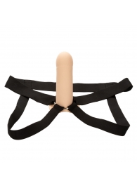 Телесный фаллопротез из силикона Extension with Harness - 15,75 см. - California Exotic Novelties - купить с доставкой в Старом Осколе