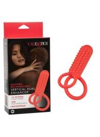 Красное эрекционное кольцо Silicone Rechargeable Vertical Dual Enhancer - California Exotic Novelties - в Старом Осколе купить с доставкой