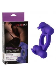 Фиолетовое эрекционное виброкольцо с двумя моторами Silicone Rechargeable Triple Orgasm Enhancer - California Exotic Novelties - в Старом Осколе купить с доставкой