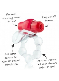 Виброкольцо с язычком и красным виброэлементом Overtime - Screaming O - в Старом Осколе купить с доставкой