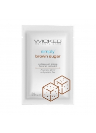 Саше лубриканта на водной основе Simply Aqua Brown Sugar с ароматом коричневого сахара - 3 мл. - Wicked - купить с доставкой в Старом Осколе