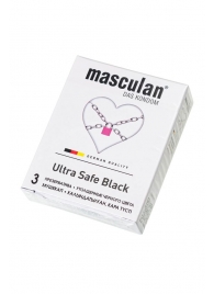 Ультрапрочные презервативы Masculan Ultra Safe Black - 3 шт. - Masculan - купить с доставкой в Старом Осколе