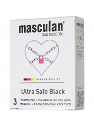 Ультрапрочные презервативы Masculan Ultra Safe Black - 3 шт. - Masculan - купить с доставкой в Старом Осколе