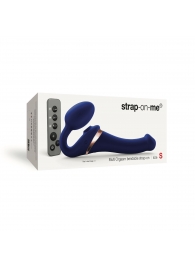 Синий безремневой страпон Multi Orgasm Size S с клиторальной стимуляцией - Strap-on-me - купить с доставкой в Старом Осколе