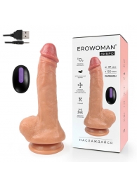 Телесный реалистичный вибратор Erowoman - 21 см. - Erowoman-Eroman