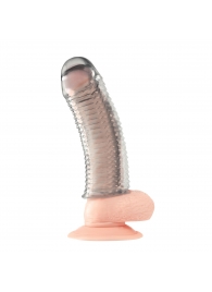 Текстурированная насадка на пенис Clear Textured Penis Enhancing Sleeve Extension - 16,5 см. - BlueLine - в Старом Осколе купить с доставкой