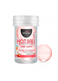 Лубрикант на масляной основе Hot Ball Beija Muito с ароматом клубники и шампанского (2 шарика по 3 гр.) - HotFlowers - купить с доставкой в Старом Осколе