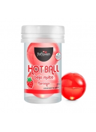 Лубрикант на масляной основе Hot Ball Beija Muito с ароматом клубники (2 шарика по 3 гр.) - HotFlowers - купить с доставкой в Старом Осколе