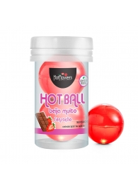 Лубрикант на масляной основе Hot Ball Beija Muito с ароматом шоколада и клубники (2 шарика по 3 гр.) - HotFlowers - купить с доставкой в Старом Осколе