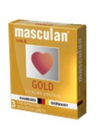 Презервативы Masculan Ultra Gold с золотым напылением и ароматом ванили - 3 шт. - Masculan - купить с доставкой в Старом Осколе