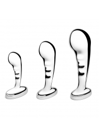 Набор из 3 стальных стимуляторов простаты Stainless Steel P-spot Training Set - b-Vibe - в Старом Осколе купить с доставкой