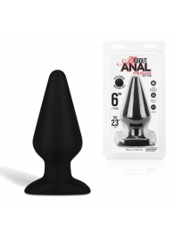 Черный плаг из силикона Seamless Silicone Butt Plug - 15 см. - All About Anal