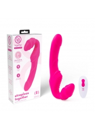 Розовый безремневой страпон на радиоуправлении Strapless Together - 22 см. - Together Toy - купить с доставкой в Старом Осколе