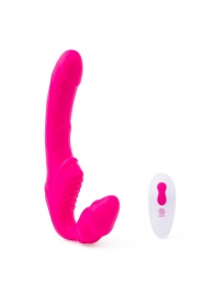 Розовый безремневой страпон на радиоуправлении Strapless Together - 22 см. - Together Toy - купить с доставкой в Старом Осколе