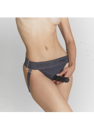 Серые трусики для фиксации насадок Strap-on-me Harness Lingerie Unique - Strap-on-me - купить с доставкой в Старом Осколе