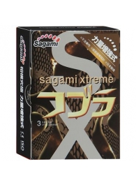 Суженные к основанию презервативы Sagami Xtreme COBRA - 3 шт. - Sagami - купить с доставкой в Старом Осколе