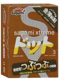 Презервативы Sagami Xtreme FEEL UP с точечной текстурой и линиями прилегания - 3 шт. - Sagami - купить с доставкой в Старом Осколе