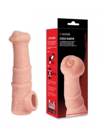 Телесная фантазийная насадка на член Cock Sleeve Size M - KOKOS - в Старом Осколе купить с доставкой