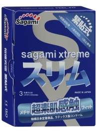 Розовые презервативы Sagami Xtreme FEEL FIT 3D - 3 шт. - Sagami - купить с доставкой в Старом Осколе