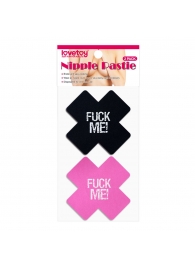 Набор из 2 пар пэстисов Cross Pattern Nipple Pasties - Lovetoy - купить с доставкой в Старом Осколе